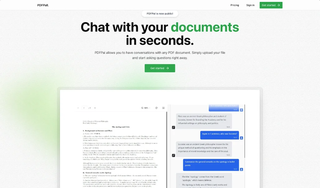 Screenshot of AI Document Workspace